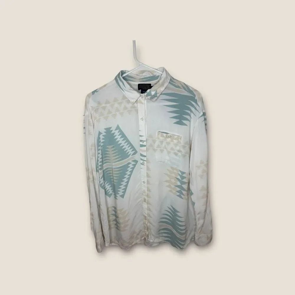 Pendleton Aztec Design Button Down Long Sleeve Sh… - image 1